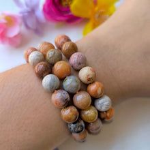 Load image into Gallery viewer, Coral Jade Bracelet- 10mm stones