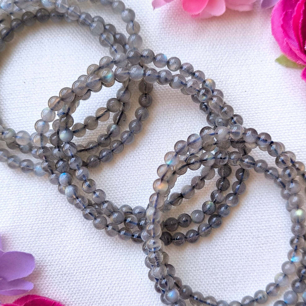 Labradorite Long Wrap Bracelet - 5mm stones