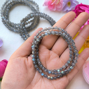 Labradorite Long Wrap Bracelet - 5mm stones