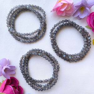 Labradorite Long Wrap Bracelet - 5mm stones