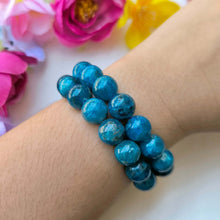 Load image into Gallery viewer, Blue Apatite Bracelet - 12mm stones