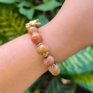 Butterfly in Coral Jade Bracelet