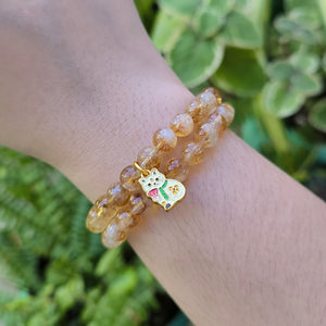 Neko Cat Citrine Bracelet