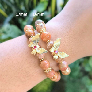 Butterfly in Coral Jade Bracelet