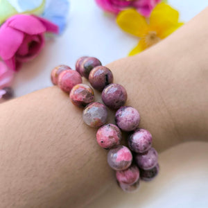 Rhodonite Bracelet - 10mm stones